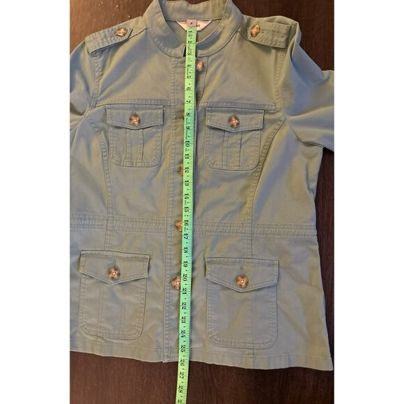 L.L. Bean Sage Green Utility Jacket Button Front With Pockets Size M - Picture 7 of 7